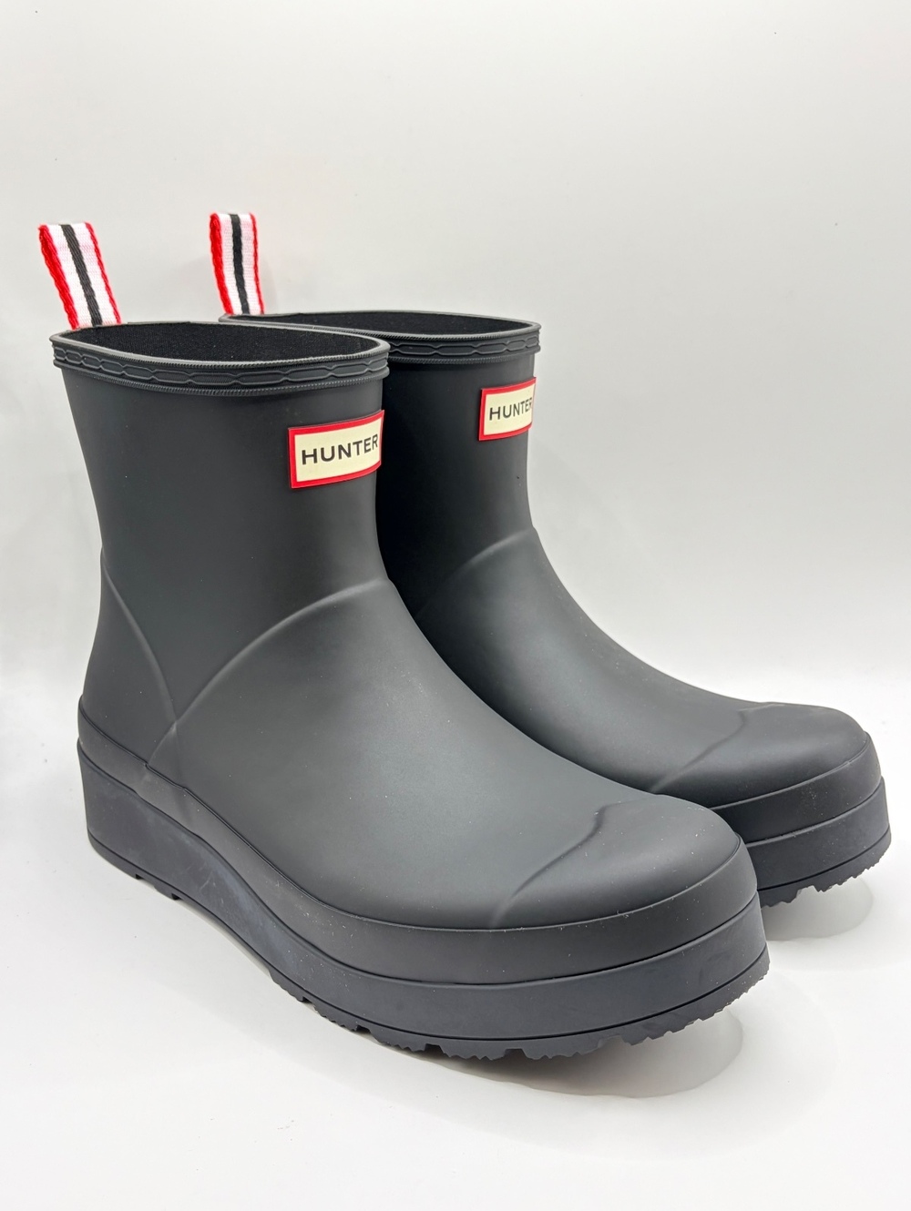 Hunter Womens Play Short Rain Boots Black Size 10 Waterproof WFS2020RMA